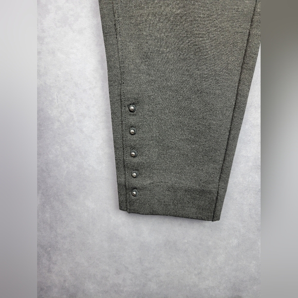 Chicos‎ Pull on Leggings Womens 2 US 12 Grey Button Hem - Picture 2 of 11